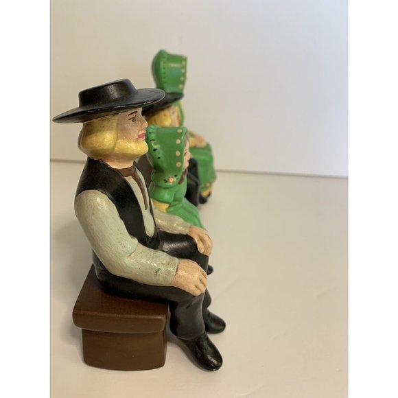 Holland Mold Amish Pennsylvania Dutch Family Sitting On Bench Vintage - Picture 6 of 10